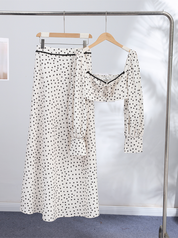 Elegant Women Floral Skirt Set - Summer Clothing Vacation ulasan dan harga