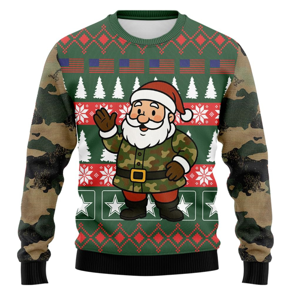 2026 Camo Santa Claus Graphic  - Summer Jumper Clothing ulasan dan harga