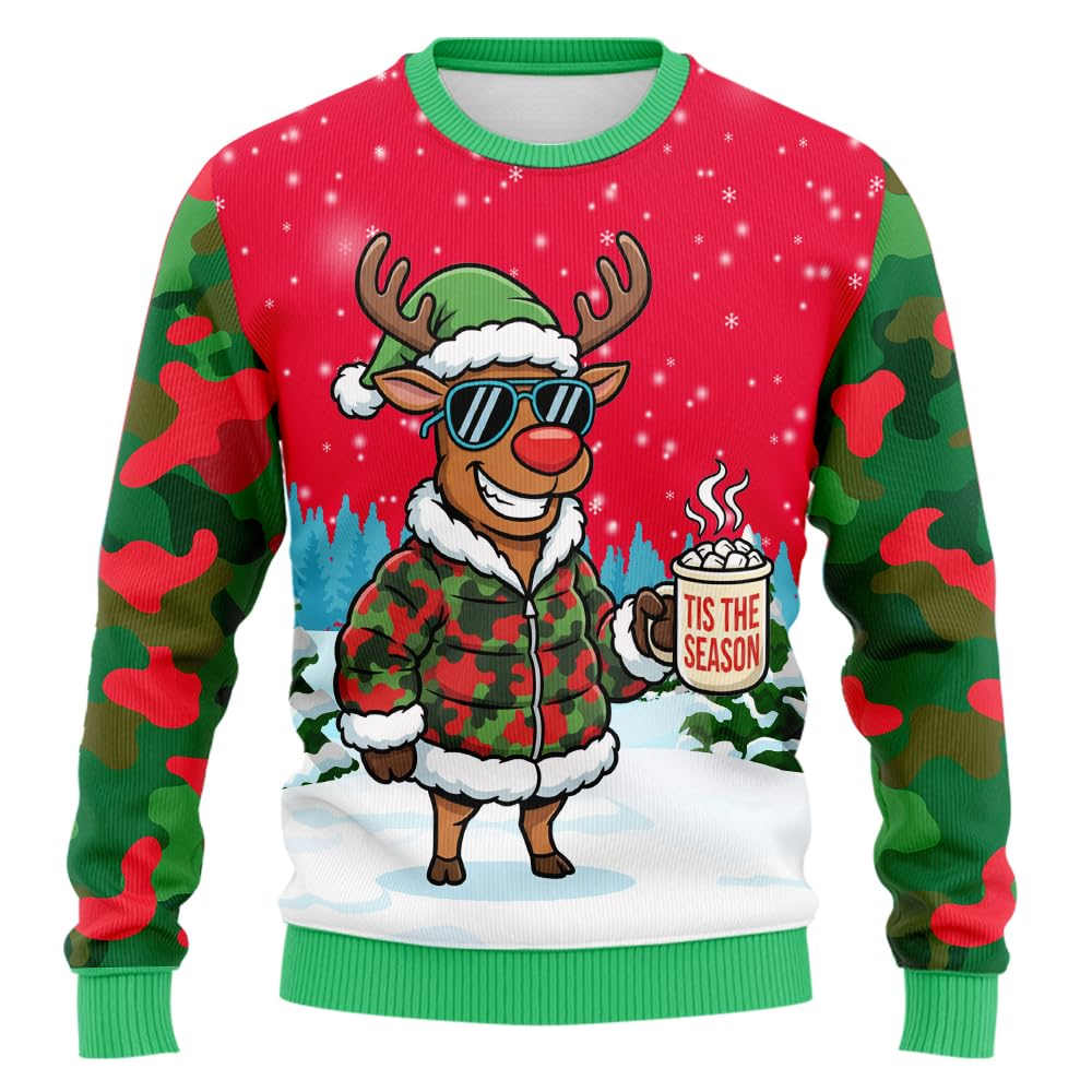2026 Camo Santa Claus Graphic  - Summer Jumper Clothing ulasan dan harga
