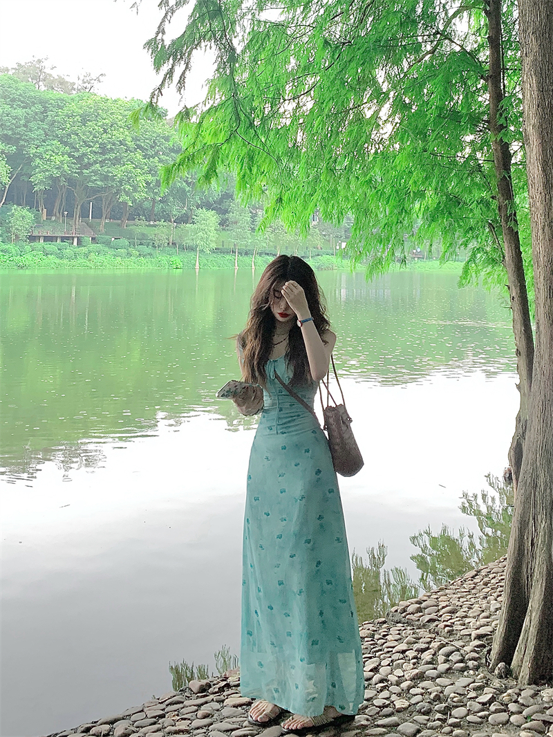 Floral Gradient A-Line Dress V - Summer Line Clothing Brand ulasan dan harga