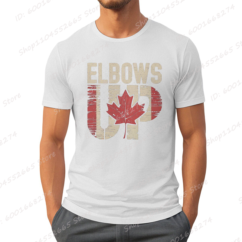 Retro Elbows Up Canada Print T - Summer Clothing Canada ulasan dan harga
