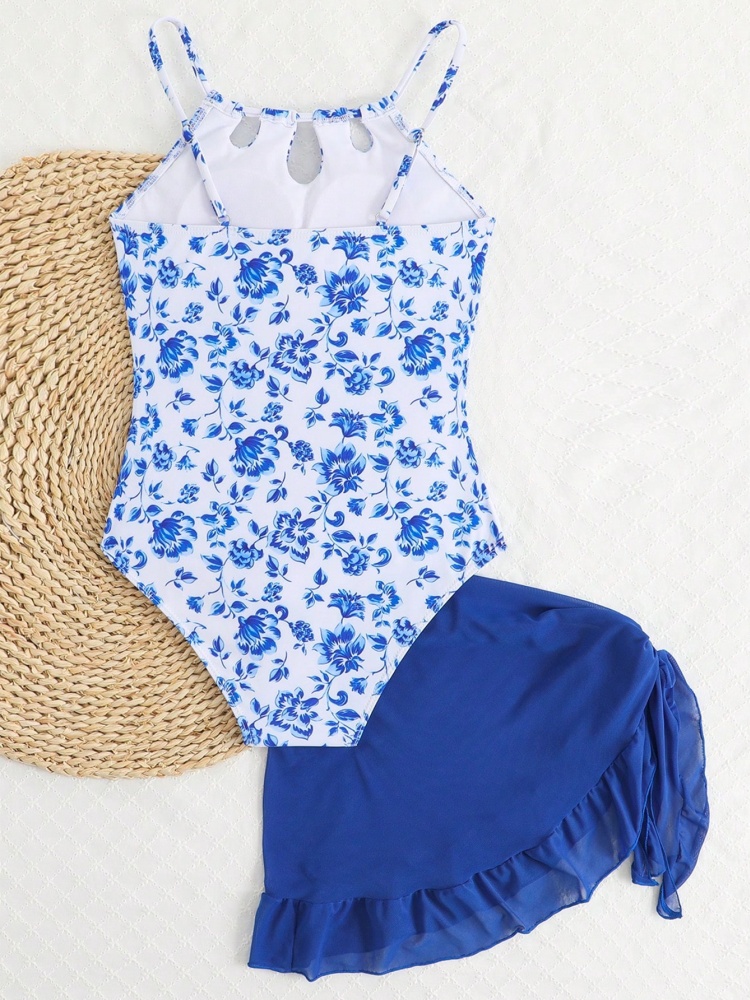 One Piece Girls Kids Swimsuit  - Swim Cover Up Mesh ulasan dan harga