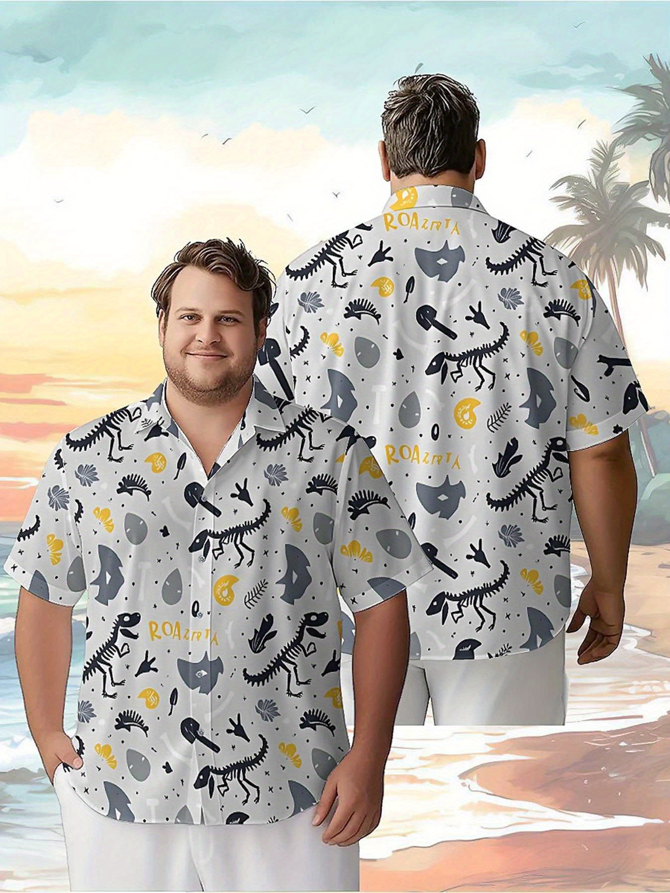 Men's Plus Size Hawaiian Shirt - Summer Clothing Plus ulasan dan harga